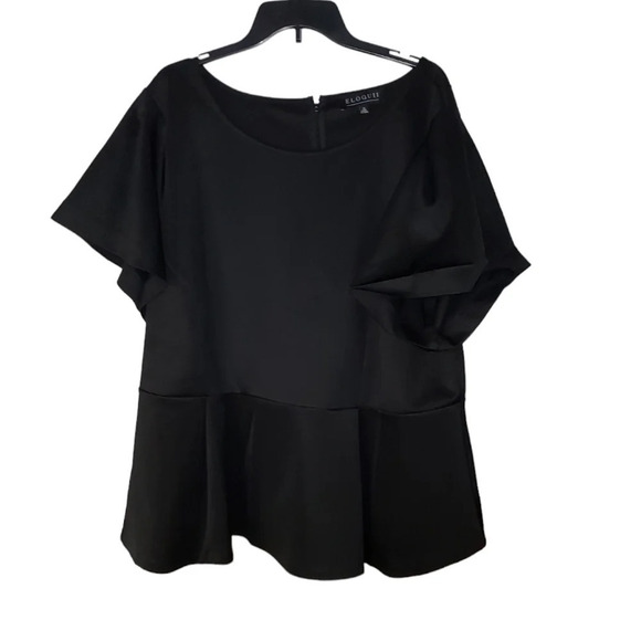Eloquii black peplum top read disclaimer - Picture 1 of 4